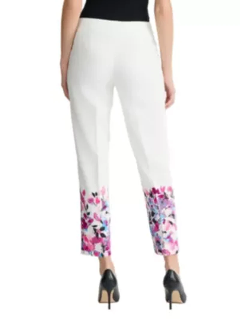 PETITE AVA PRINTED FLORAL STRAIGHT LEG PANT