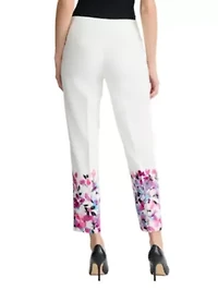 PETITE AVA PRINTED FLORAL STRAIGHT LEG PANT