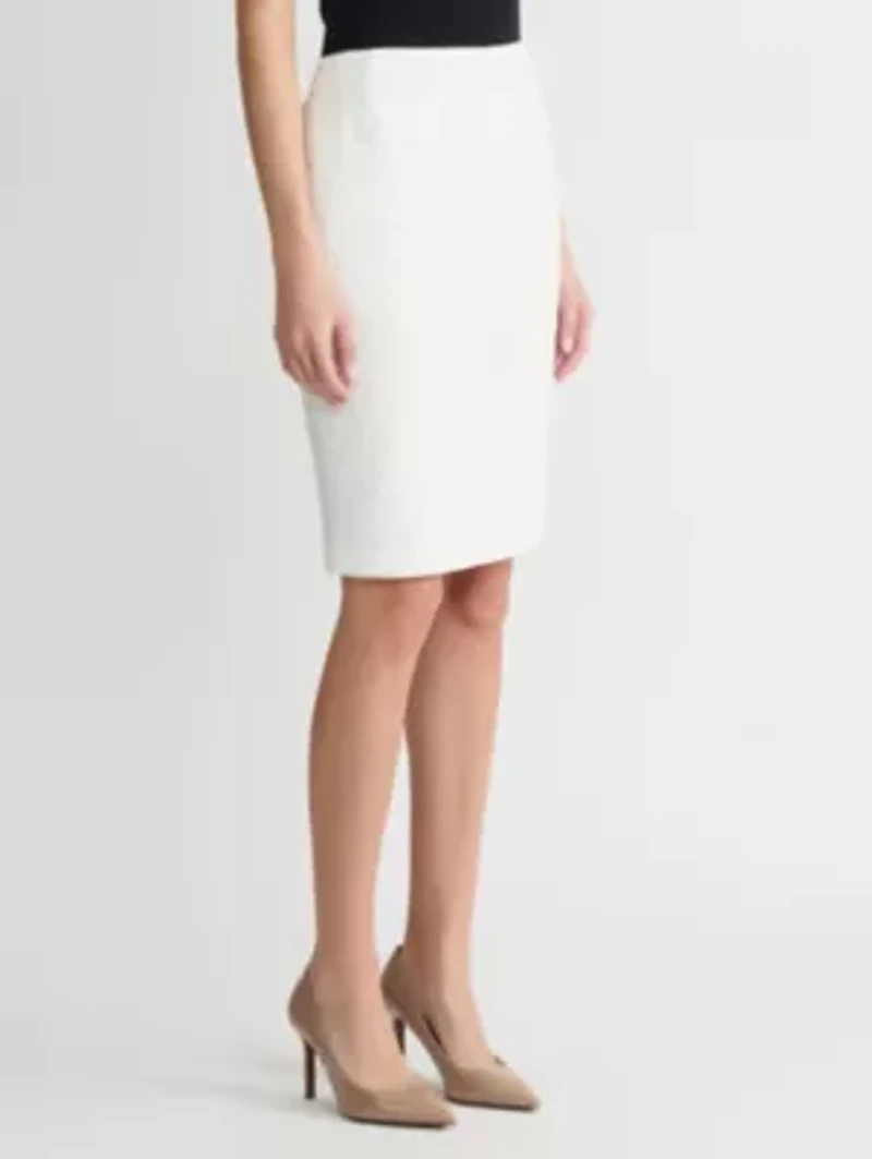 PETITE BONDED LACE SLIM SKIRT