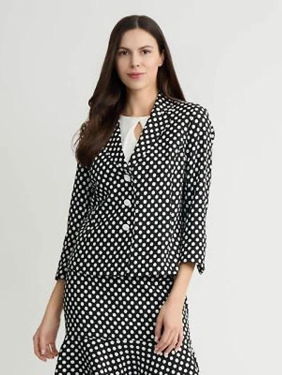 PETITE DOT JACQUARD 3 BTTN JACKET