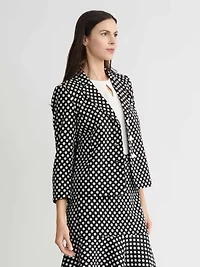 PETITE DOT JACQUARD 3 BTTN JACKET