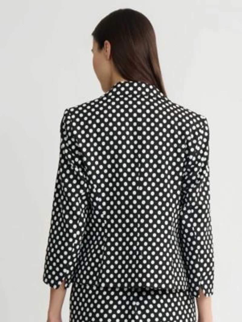PETITE DOT JACQUARD 3 BTTN JACKET