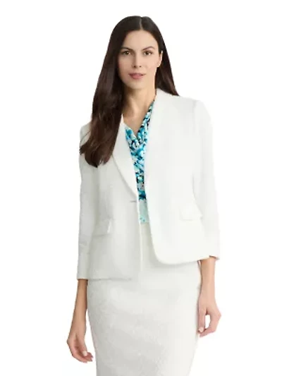 PETITE BONDED LACE 1 BTTN SHAWL COLLAR JACKET