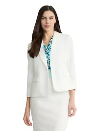 PETITE BONDED LACE 1 BTTN SHAWL COLLAR JACKET