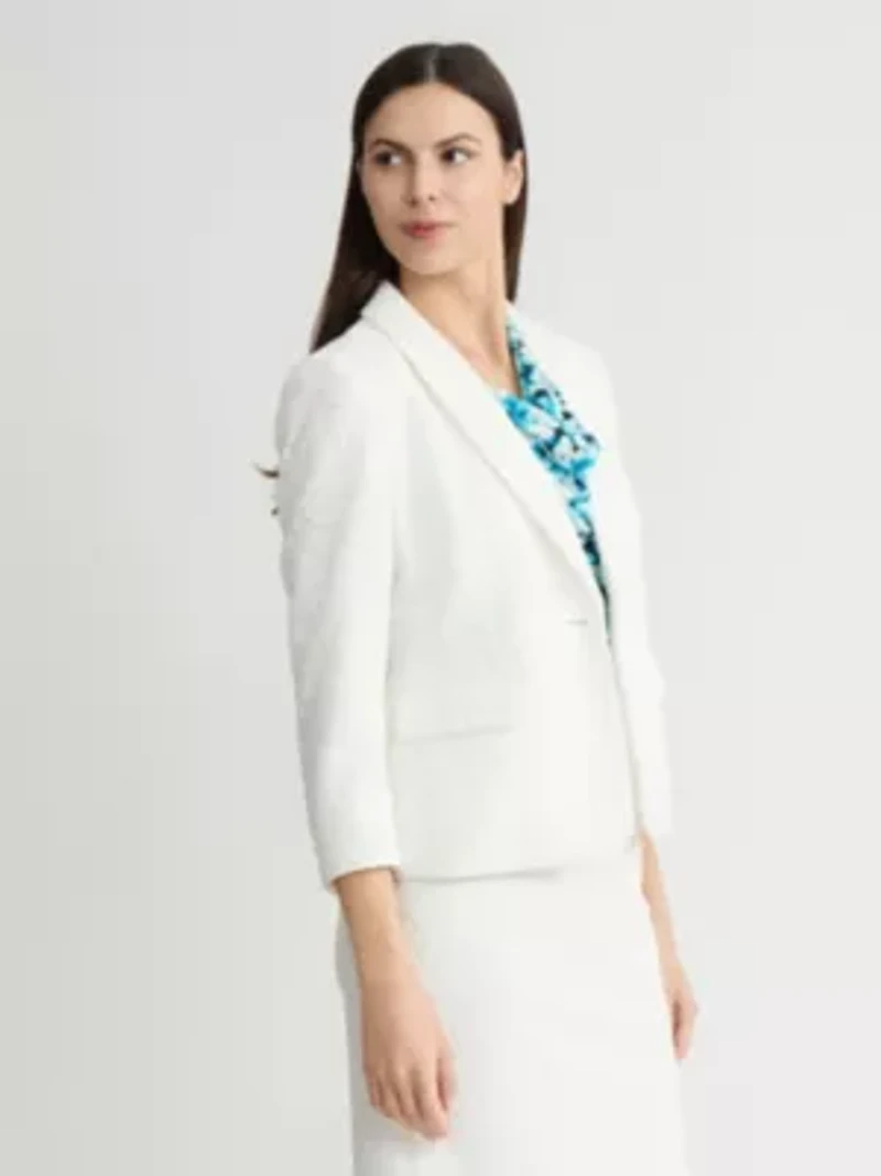 PETITE BONDED LACE 1 BTTN SHAWL COLLAR JACKET