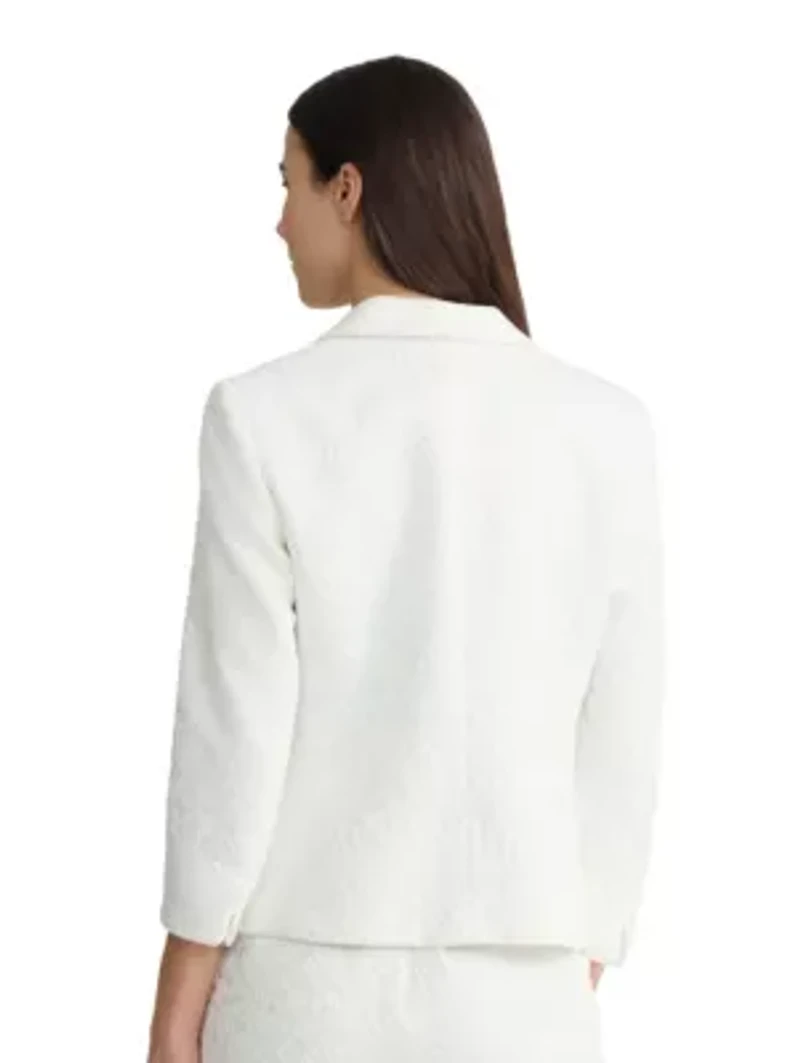 PETITE BONDED LACE 1 BTTN SHAWL COLLAR JACKET