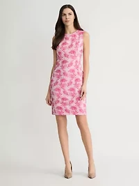 PETITE JACQUARD SHEATH DRESS