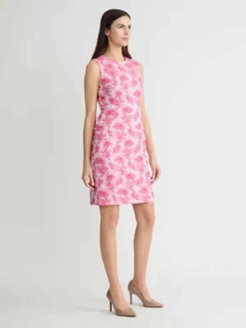 PETITE JACQUARD SHEATH DRESS