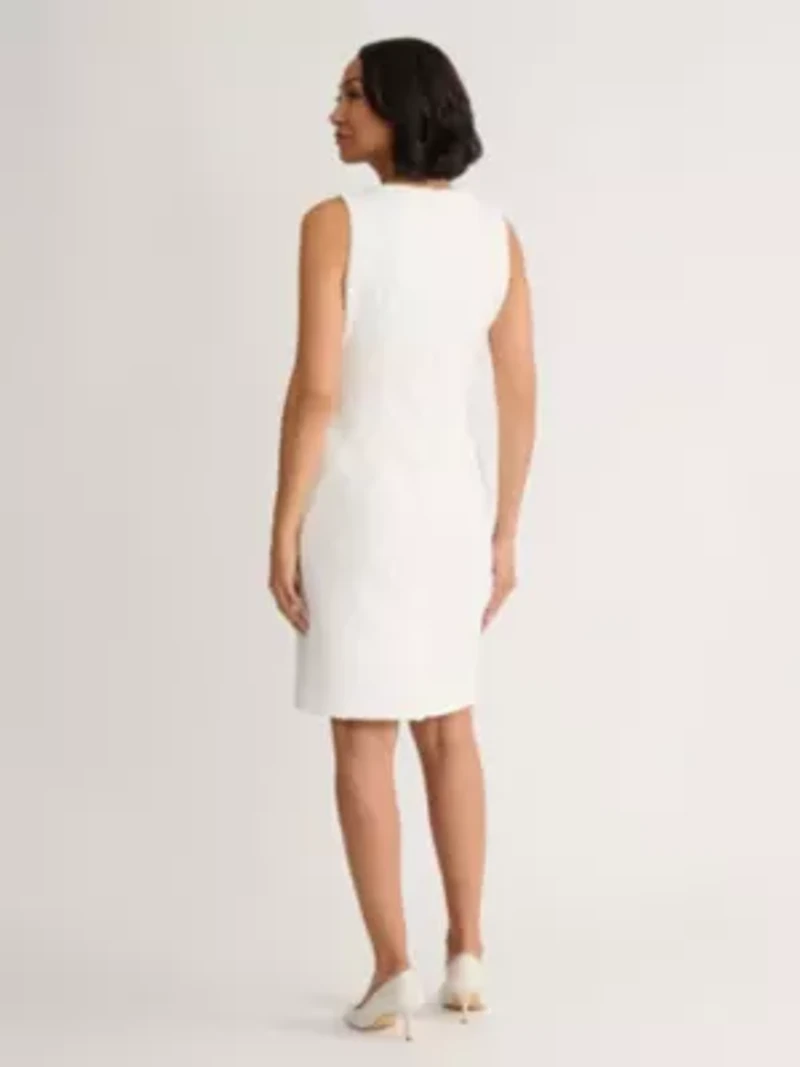 PETITE BONDED LACE SHEATH DRESS