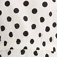 PETITE DOT PRINT COTTON SMOCKED WAIST DRESS