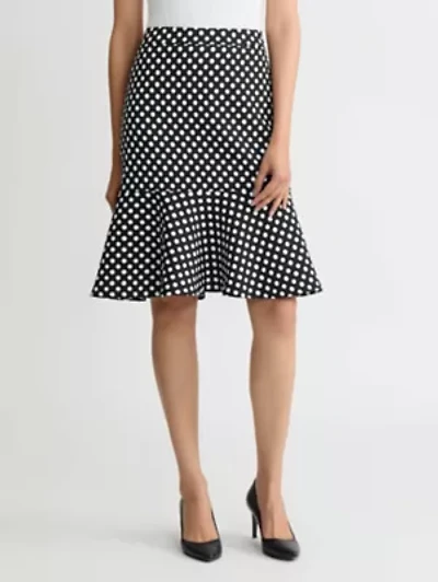 PETITE DOT JACQUARD TIERED RUFFLE SKIRT