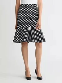 PETITE DOT JACQUARD TIERED RUFFLE SKIRT