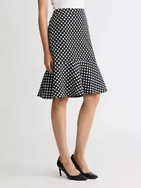 PETITE DOT JACQUARD TIERED RUFFLE SKIRT