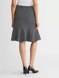 PETITE DOT JACQUARD TIERED RUFFLE SKIRT