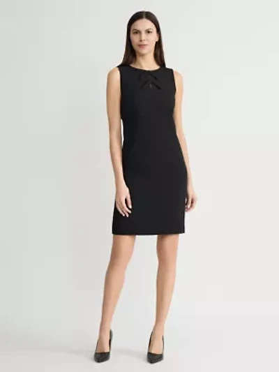 MISSY STRETCH CREPE DRESS W BOW DETAIL