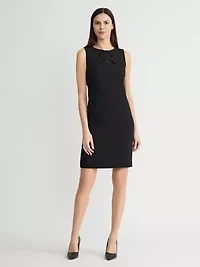 MISSY STRETCH CREPE DRESS W BOW DETAIL