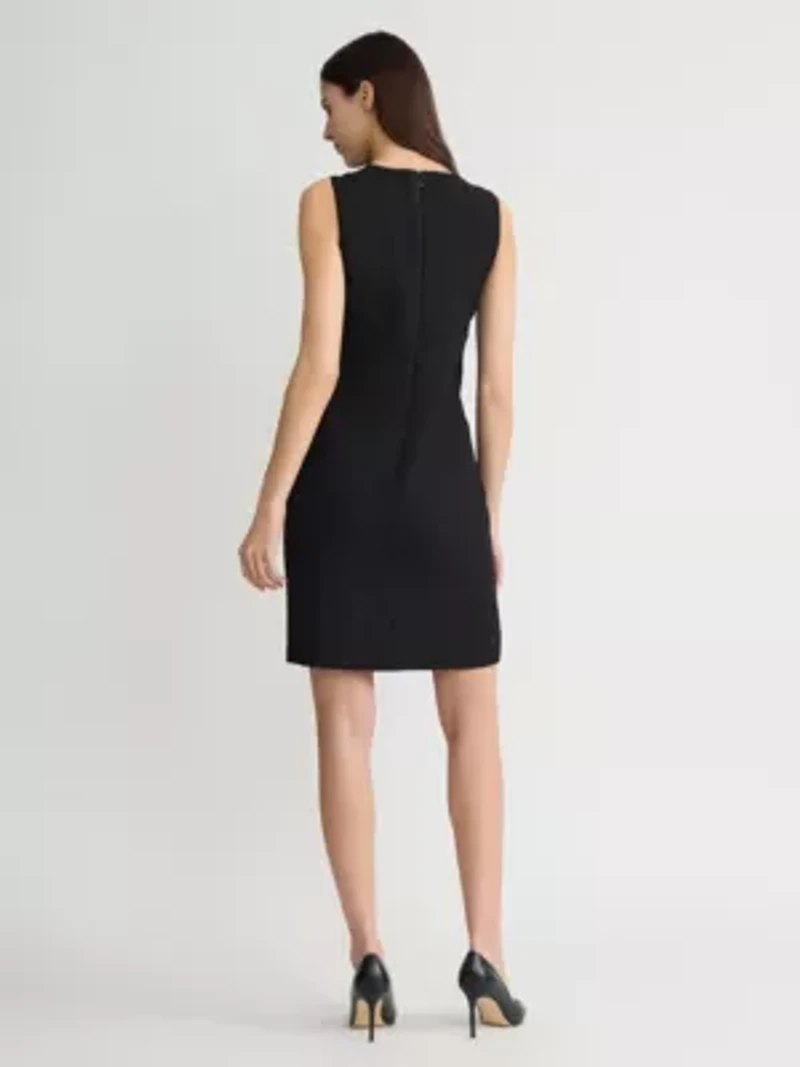 MISSY STRETCH CREPE DRESS W BOW DETAIL