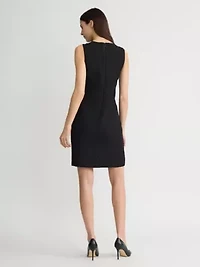 MISSY STRETCH CREPE DRESS W BOW DETAIL
