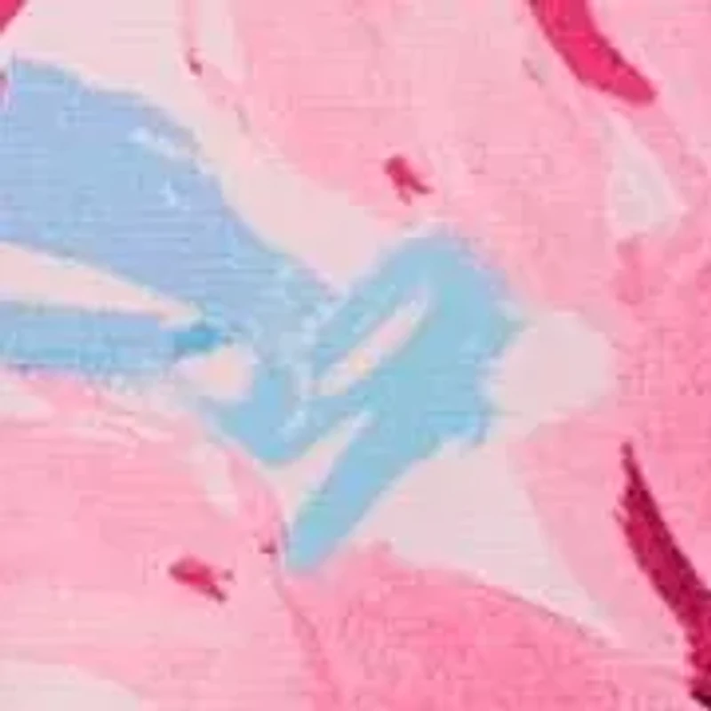 MISSY ABSTRACT FLORAL RUFFLE SLV BLOUSE