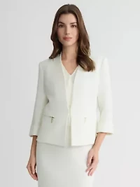 MISSY PEBBLE CREPE CARDIGAN JKT W ZIPPER PKT