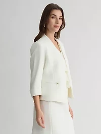 MISSY PEBBLE CREPE CARDIGAN JKT W ZIPPER PKT