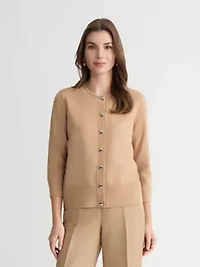 MISSY 3Q SLV BUTTON UP CARDIGAN