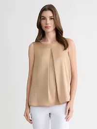 PETITE S/L PLEAT FRONT BLOUSE