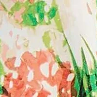 PETITE ABSTRACT FLORAL TIE NK BLOUSE