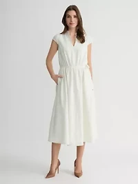 Missy Crochet Drawstring Midi Dress