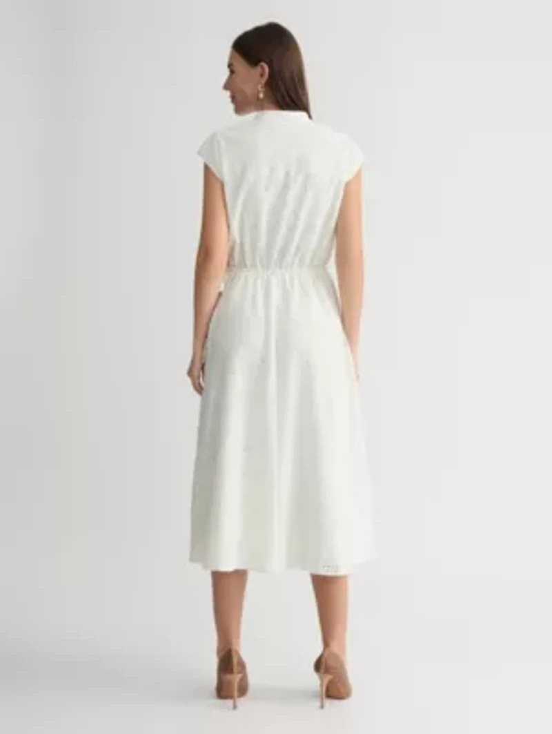 Missy Crochet Drawstring Midi Dress
