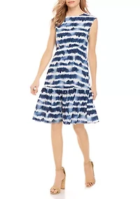 Women's Tie Dye Flounce Hem Dress