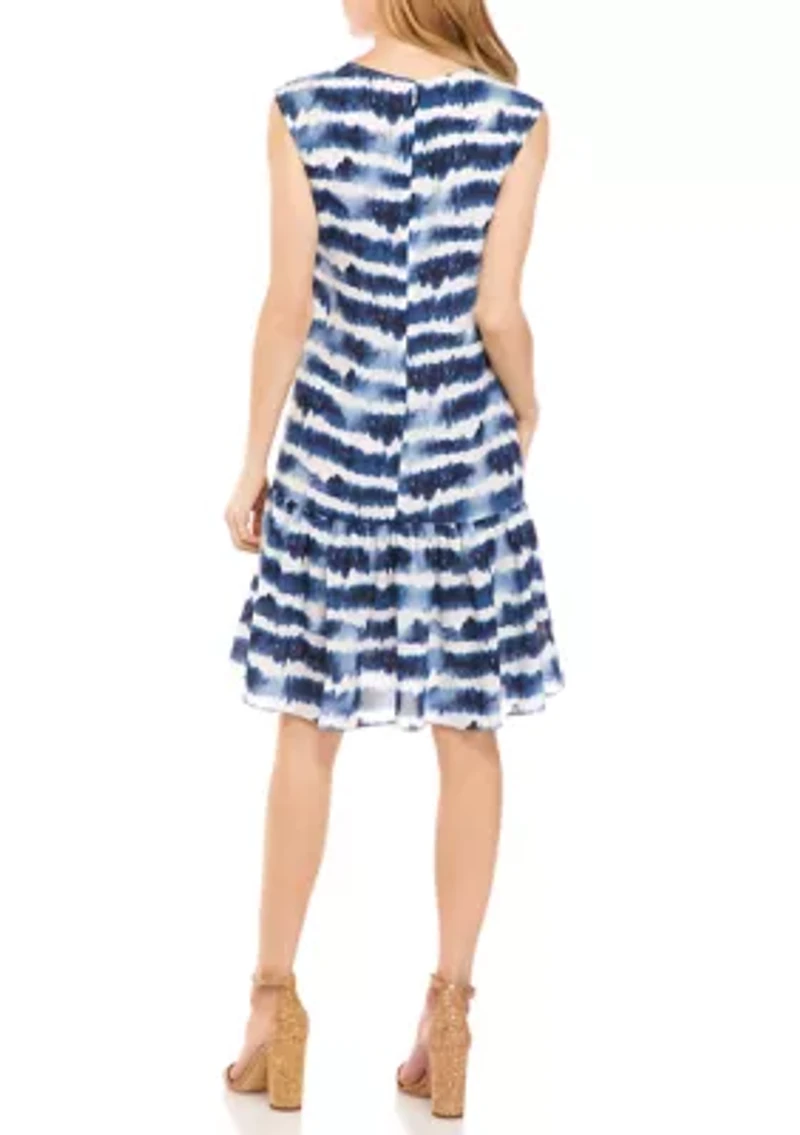 Women's Tie Dye Flounce Hem Dress