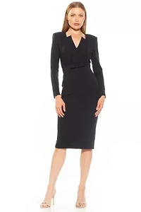 Arleth Sheath Dress With Draped V Neck