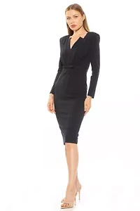 Arleth Sheath Dress With Draped V Neck
