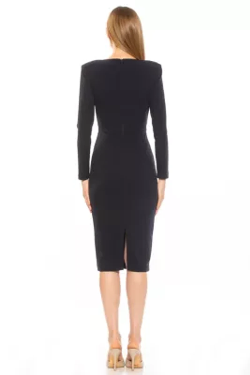 Arleth Sheath Dress With Draped V Neck