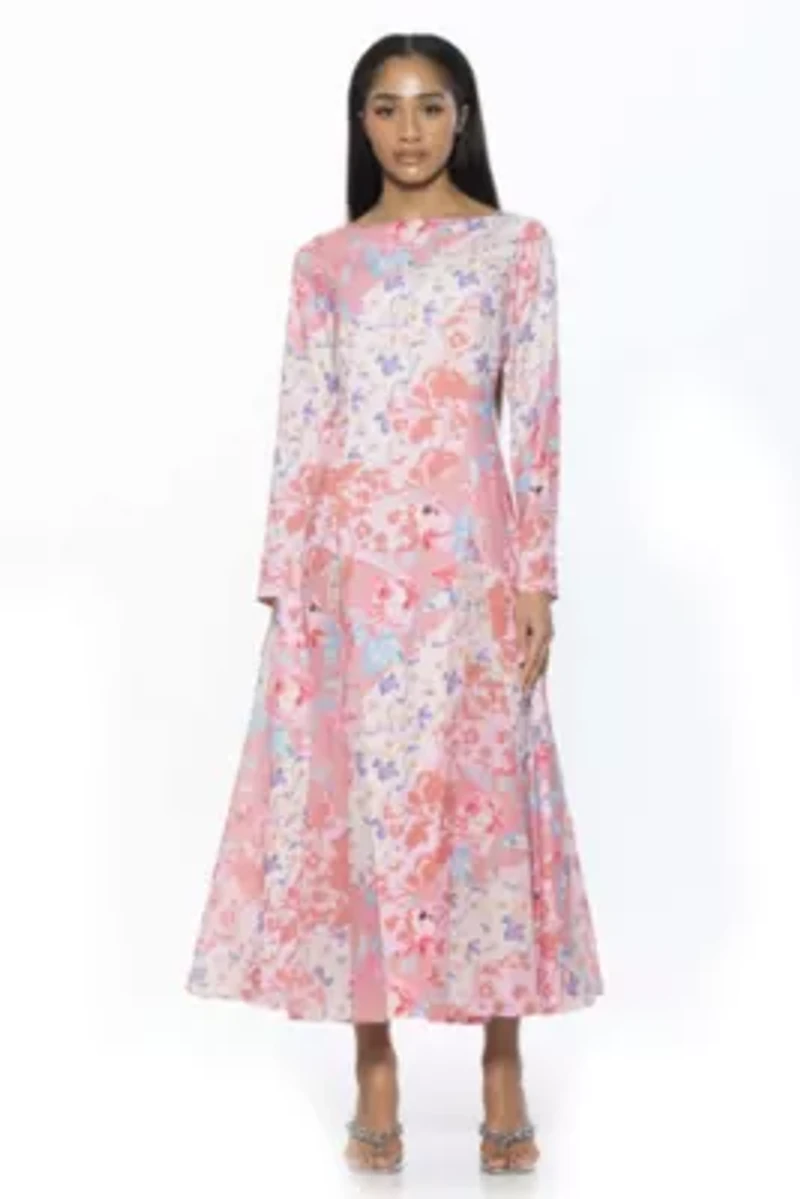 Elodie Crewneck Long Sleeve Midi Dress