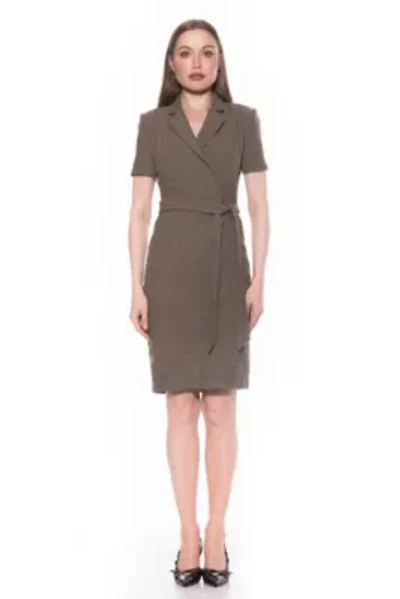 Lynne Wool Midi Sheath Dress With Belt
