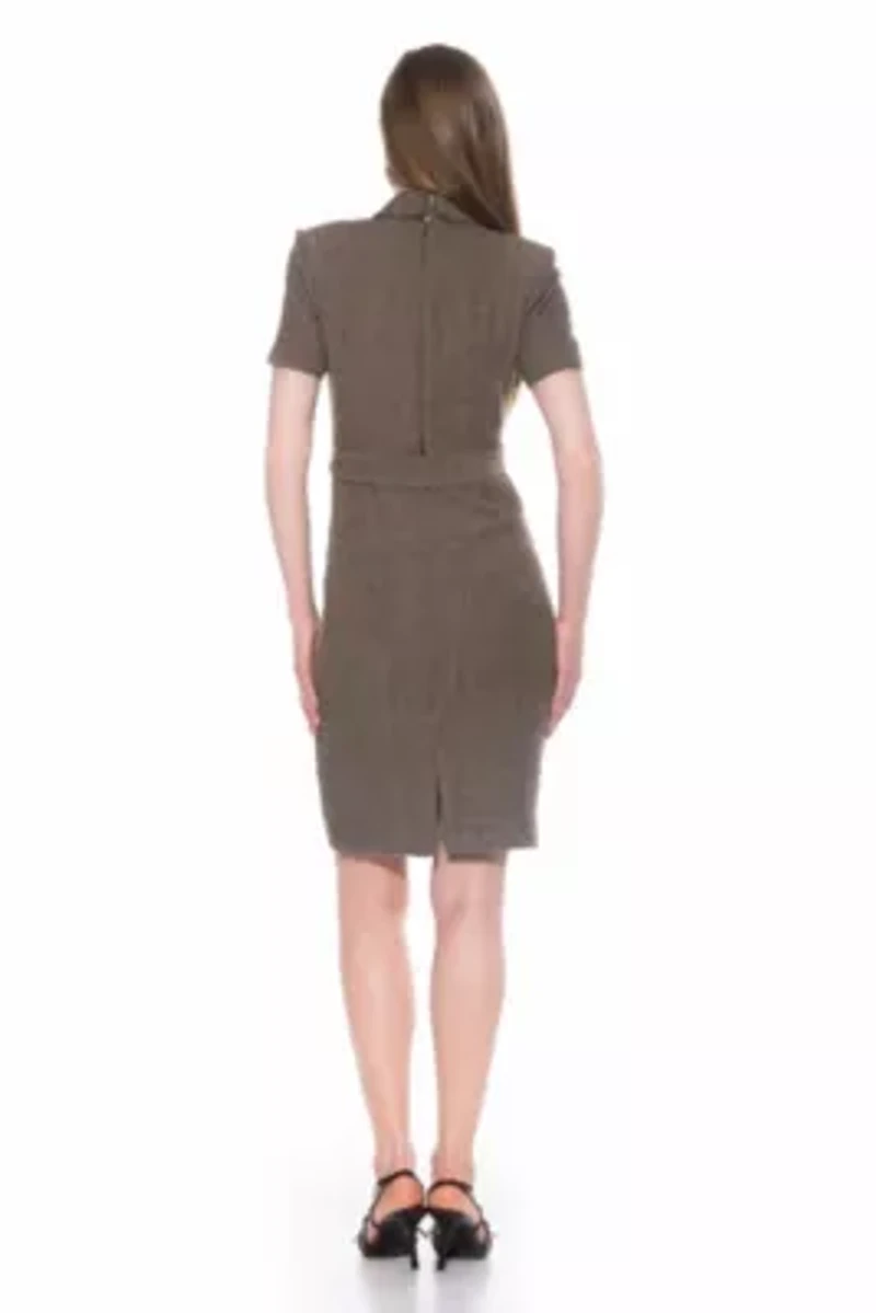 Lynne Wool Midi Sheath Dress With Belt