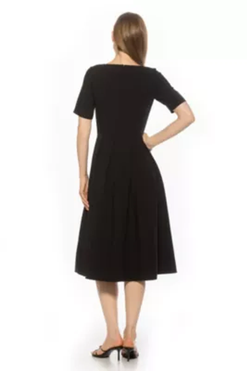 Imani Scoop Neck Pleated Dress
