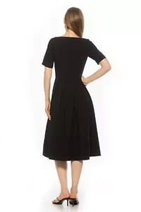Imani Scoop Neck Pleated Dress