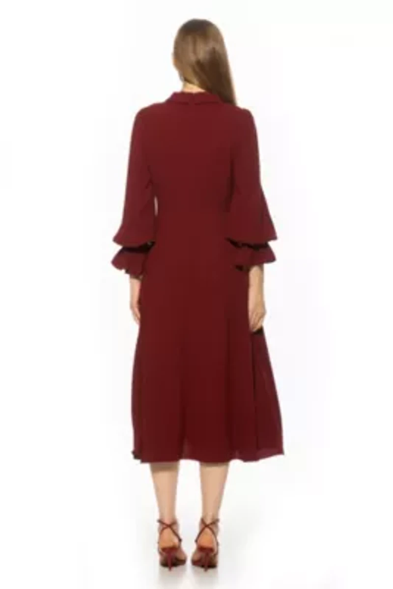 Lana Collared Fit And Flare Midi Dress