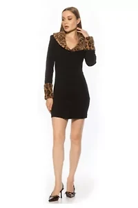 Sabrina Faux Fur Button Down Dress