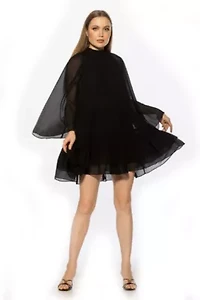 Pamela Mockneck Ruffle Shift Dress