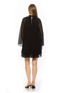 Pamela Mockneck Ruffle Shift Dress