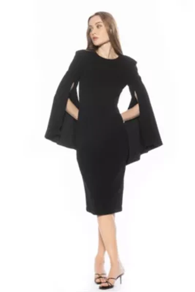 Brooklyn Crewneck Draped Midi Dress
