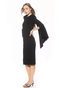 Brooklyn Crewneck Draped Midi Dress