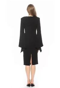 Brooklyn Crewneck Draped Midi Dress