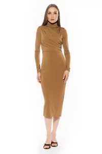 Elio Draped Midi Sheath Dress