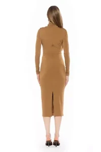 Elio Draped Midi Sheath Dress
