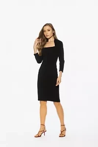 Marais Triangle Neck Midi Sheath Dress